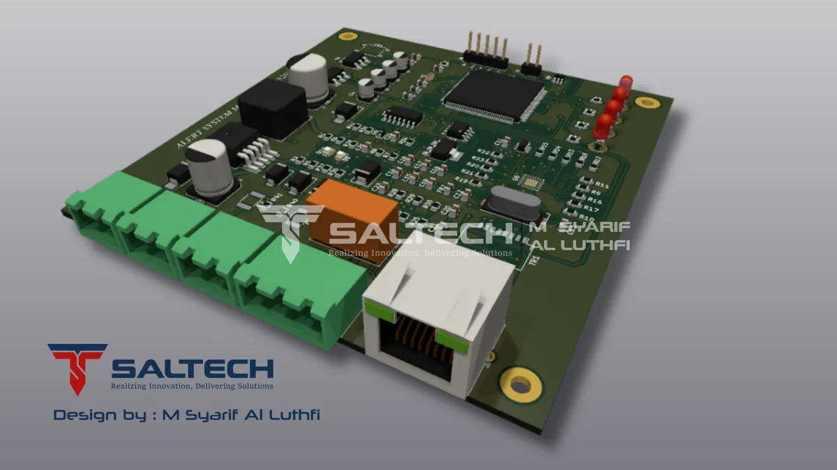 Render 3D board ethernet dan terminal